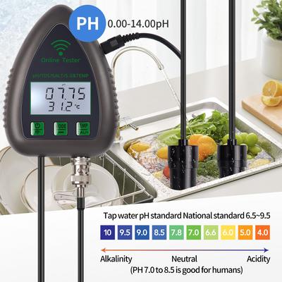Tuya WiFi 5 In1 Water Quality Tester Online Monitor TDS EC S.G Salinity Temperature Test PH Meter Hydroponics Aquarium Pool 220V