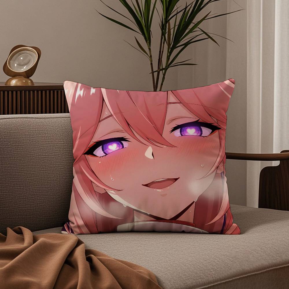 Genshin Impact kawayii Yae Miko Pillow Case good printing pillowcase living room sofa cushion cover bedroom room decor