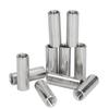 10Pcs Coupling Nut Round Rod Connector Female Thread 304 Stainless Steel M8x1.25 12 L35mm