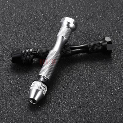 Adjustable Manual Hand Drill Chuck Mini Micro Aluminum Alloy Rotary Pin Vise Screwdriver Hand Drill Steel Twist Drill Bit Tools