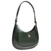 Tory Burch Robinson Logo Magnetic Closure Embossed Leather Crescent Bag Women handbags Dark-Green 158509-300