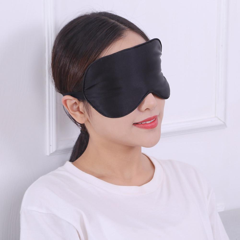 Natural Silk Sleeping Eye-Shade Elastic Blindfold Comfortable Eye Cover for Travel Nap Shift Work