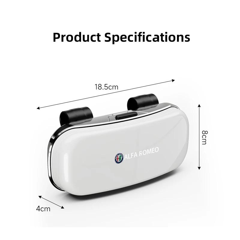 Hub Caps Car Sun Visor Glasses Case Car Sunglasses Storage Box For Alfa Romeo 156 159 147 4C 8C 166 Giulia Giulietta Mito StelviZ