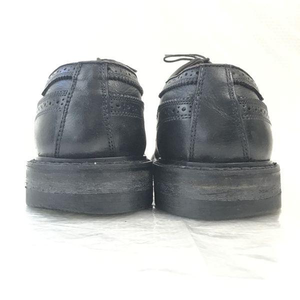 USED/70s-80s IBILEY’S CAT'S PAW Heel Pebbled Leather Long Wingtip 9.5D 27-27.5cm Black