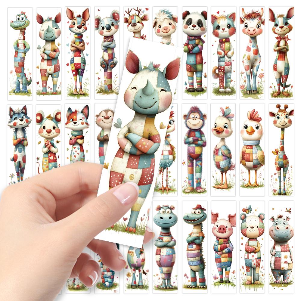 

32pcs, cute animal collage bookmarks, whimsical bookmarks, birthday gifts, perfect for teachers, readers, and book lovers.