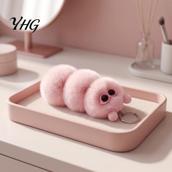 Soft Plush Keychain Sunglasses Caterpillar Keychain, Stuffed Keyring Pendant for Bag Decoration Bags & Car Keys, Decorative Backpack Purse Accessory
