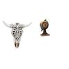 Tribal Bull Head Wall Hanging Sculpture And Globe Figurine Modern Table Clock Art Craft Ornament for