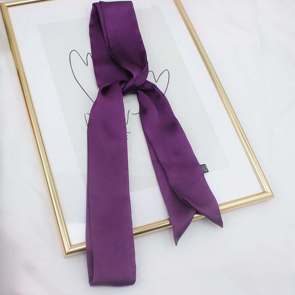 Long Skinny Hair Scarf For Women Silk Satin Headband Cute Neckerchief Solid Colors  Fashion Bag Scarves For Ladies 2024