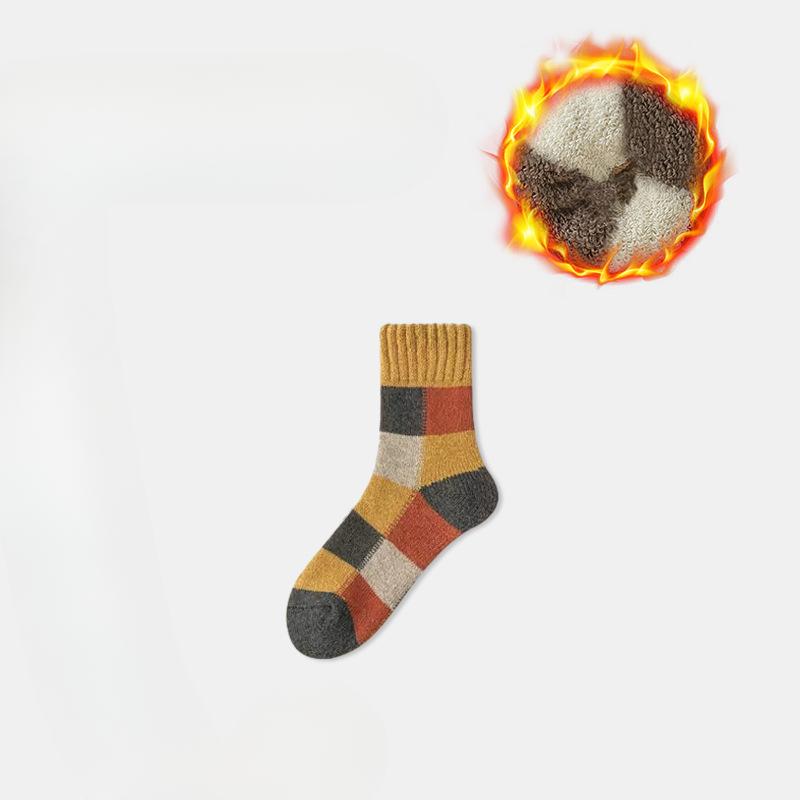 

Мужские зимние носки до середины икры из чистого хлопка, утолщенные и с флисовой петлей, теплые 1 pair