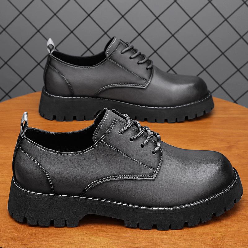 

Ботинки Martin мужские низкие в британском стиле с большой головкой на платформе мужские туфли на платформе с мягкой лицевой частью из кожи 44 серый