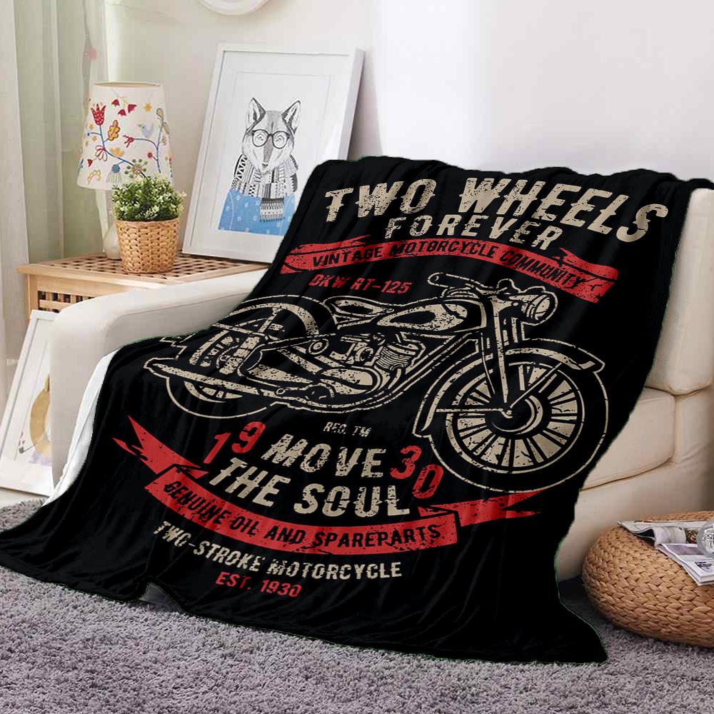 Motorcycle Community Flannel Blanket Throw Blanket Soft Warm Sofa Bed Camping Car home Decor Unique Christmas Gift C9301675