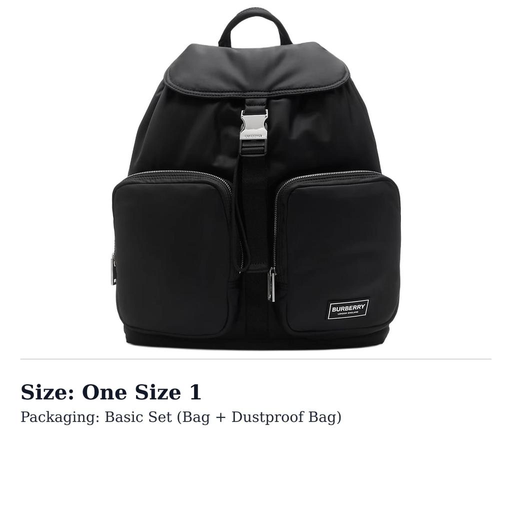 Burberry Nylon Backpack Medium Unisex Black 80905611
