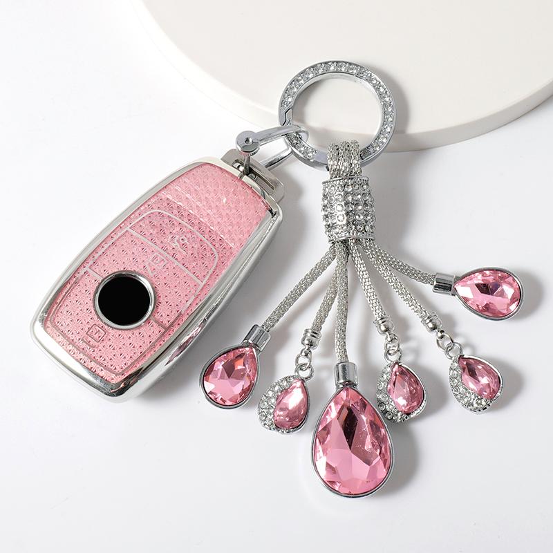 Pink TPU Car Key Case Cover For Mercedes Benz E GLC CLE CLA GLB S G Class GLS W177 W205 W213 W222 X167 AMG E200 E260 Shell Fob