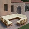 Day and Night - Day and Night Garden Furniture Set 11 Pcs Honey Brown Pine Wood Cushions