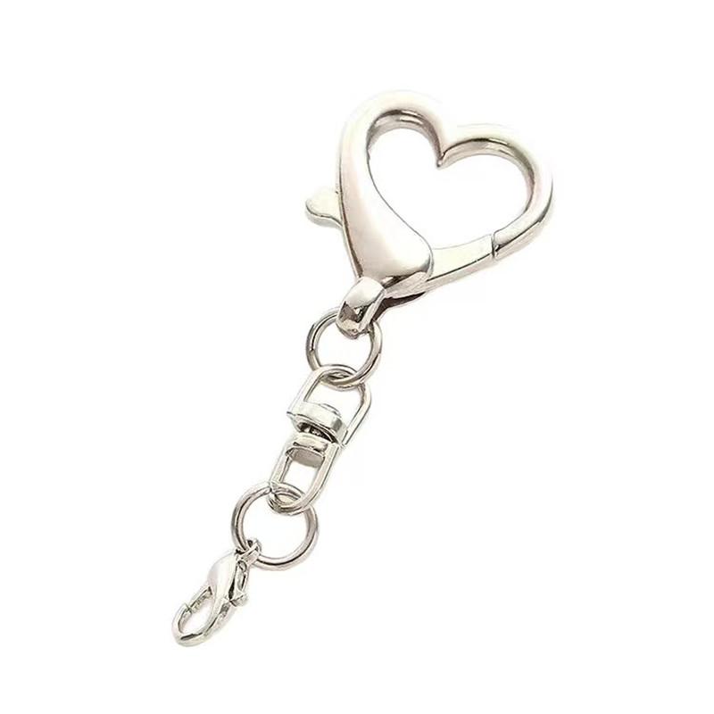 10Pçs Pingente Chaveiro Coração Único de Liga com Fecho em Forma de Coração Para Projetos DIY