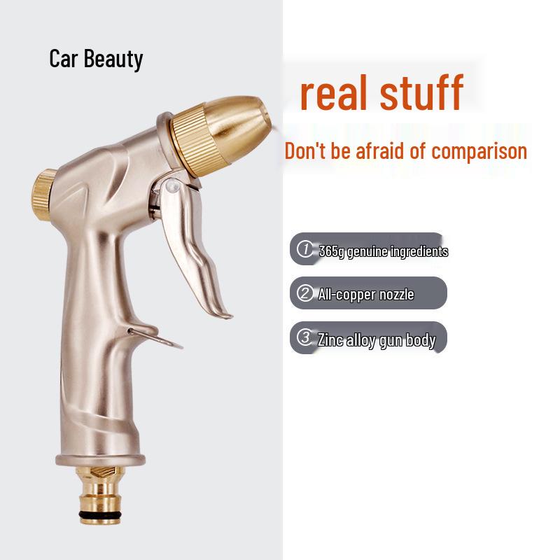 High-Pressure Car Wash & Garden Hose Nozzle with Brush - Multi-functional for Rinsing, Watering, and Cleaning.