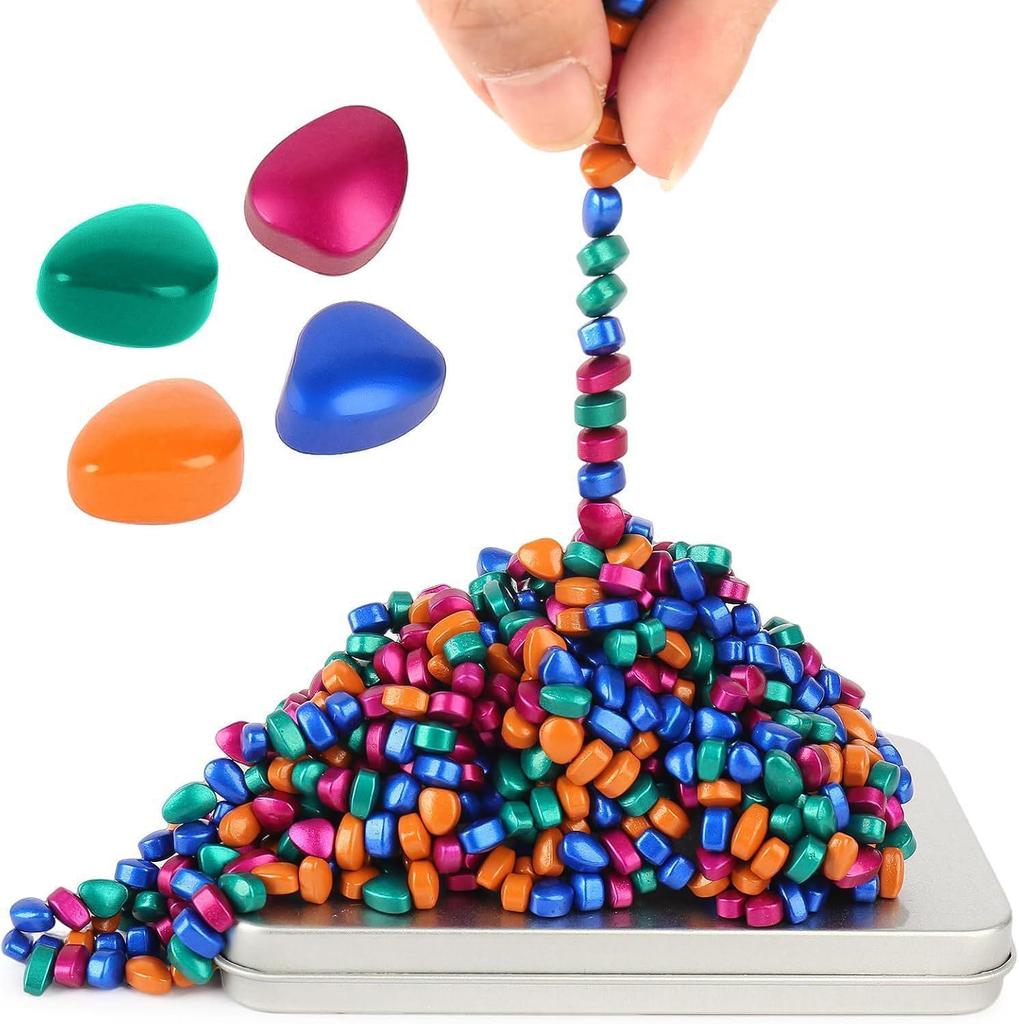Polished Colored Ferrite Stones with Magnets - Stress Relief & Educational Toy Set