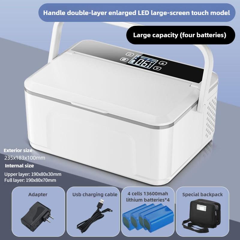 Mini Special Medicine Refrigerator Portable Car Home Use Small Fridge Rechargeable Insulin Refrigeration Box