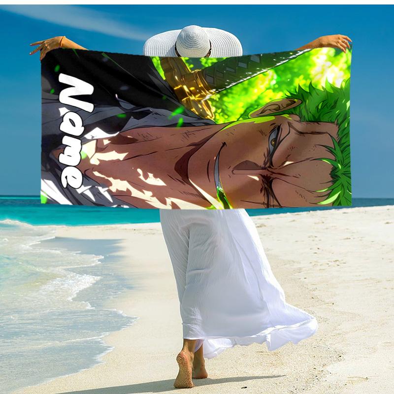 Personalized Customized Proof Beach Towel with Zoro the Pirate King Pattern - Soft, Absorbent,quick-drying,perfect Swimming,camping&bathing