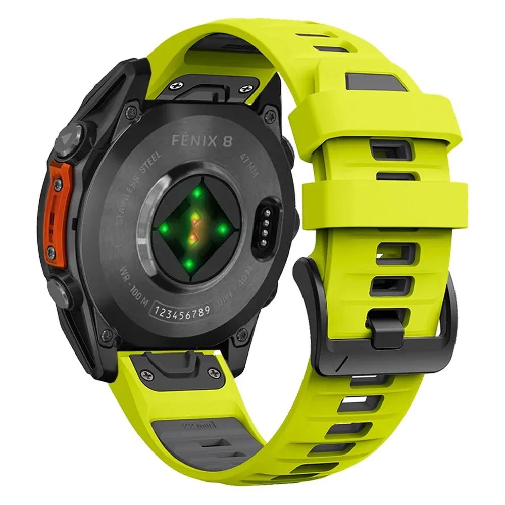 QuickFit 26mm 22mm 20mm Two Tone Silicone Strap for Garmin Fenix 8 E 7X 7 7S Pro 6X 6 6S Pro 5X 5S 5 Plus Bracelet  Band