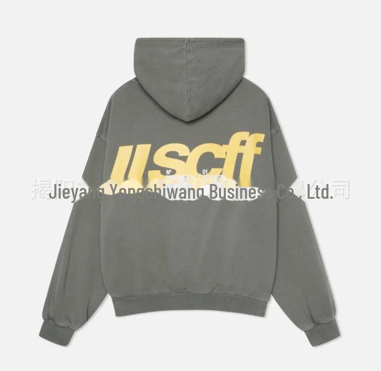 

«Свитер с капюшоном и буквенным принтом в стиле ретро 2024 Harajuku — стиль евро-американского хип-хопа» S