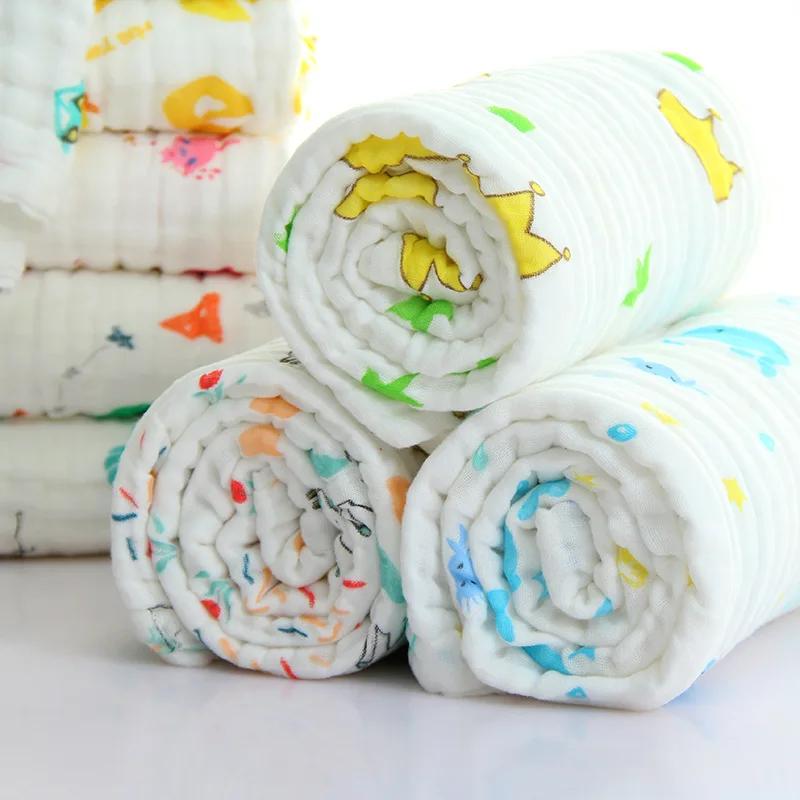 105*105cm Baby Bath Towel Boy Girl Absorbent Washable Cotton Gauze Baby Towel Blanket 6 Layers Gauze Washcloth Infant Swaddle