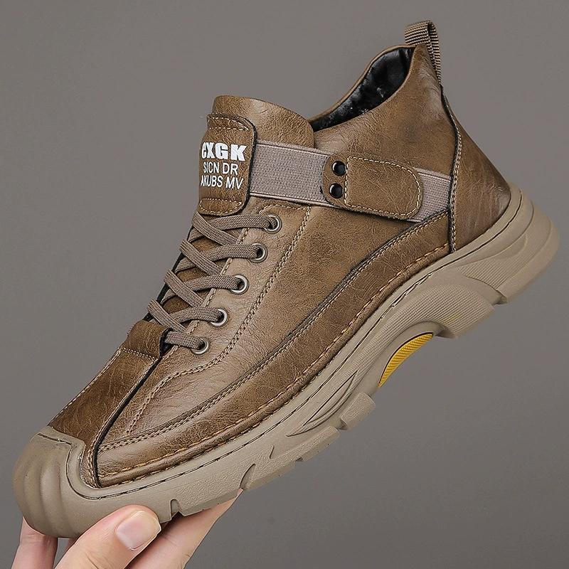 Brand High Quality Genuine Leather Casual Shoes Men's Oxford Shoes Jogging Shoes Men's Breathable Elevated Business Dress Shoes