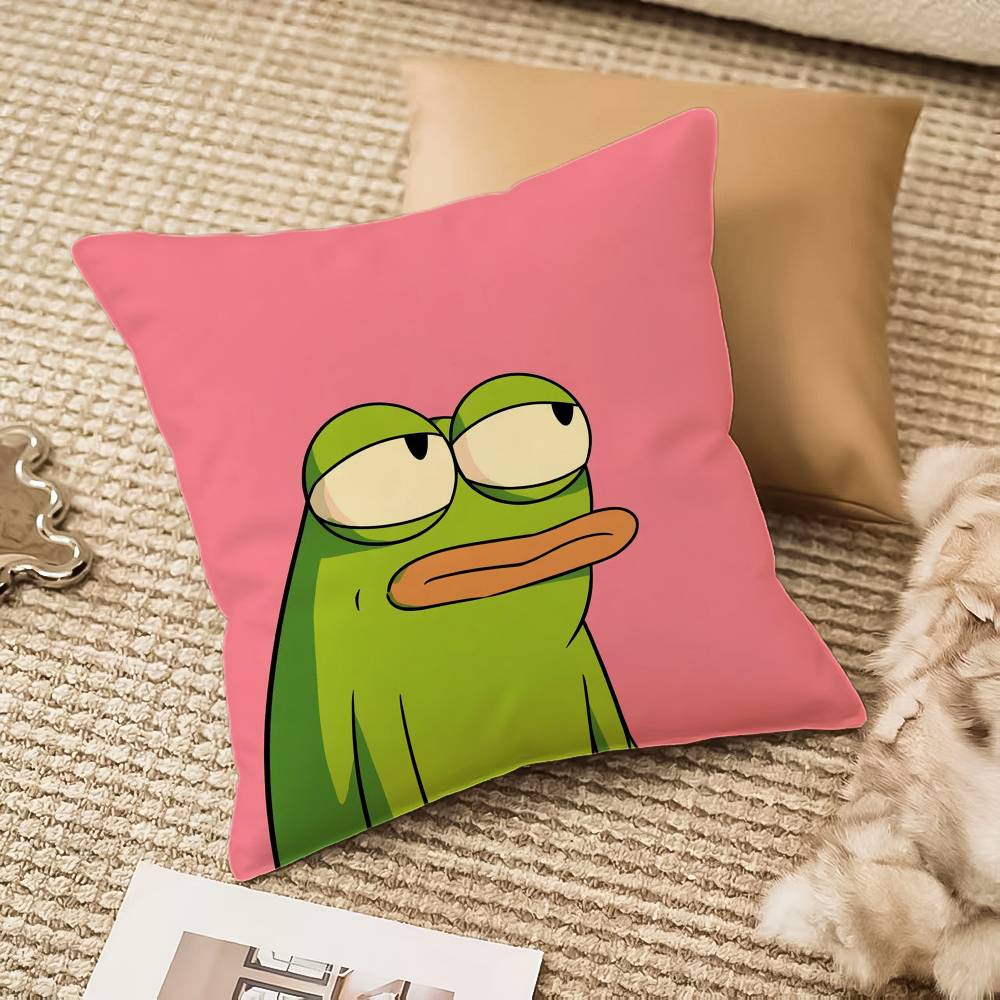 F-Frog Pillow Case Sofa And Living Room Decorative Cushion Covers Dust-proof And Mite-proof Invisible Zipper