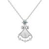 925 Sterling Silver Bowknot Skirt Fan Pendant Necklace for Women - High-End Design Clavicle Chain, Niche Style