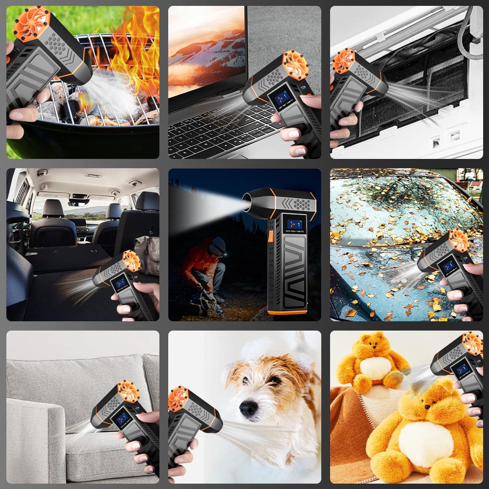 Turbo Jet Fan Type-C Charging Electric Air Duster 130000RPM Cleaning Blower Tool Portable Car Blowing Snow 2025 Gears Adjustable