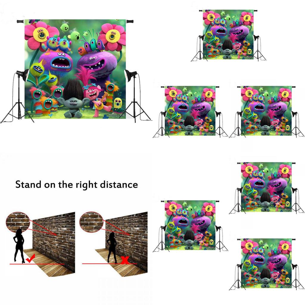 Fundo Fotográfico de Natal Trolls World Tour Para Estúdio de Fotografia Infantil Decoração Criativa