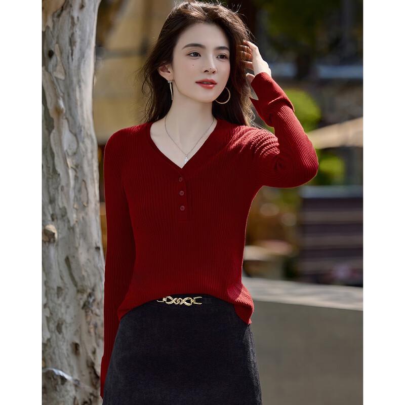 Demana Women's Silk Wool Blend Flared Sleeve Knit Top