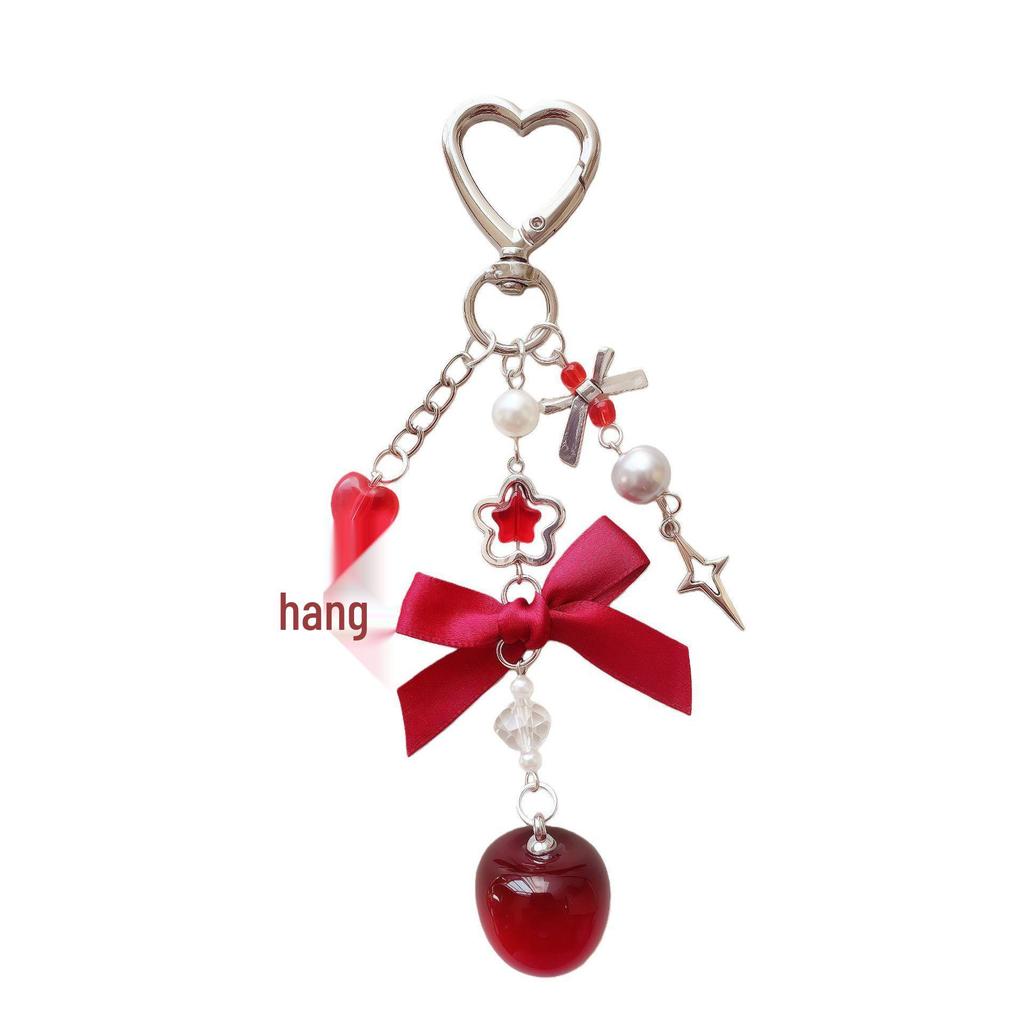 Cute Cherry & Strawberry 3D Alloy Keychain Pendant for Backpacks