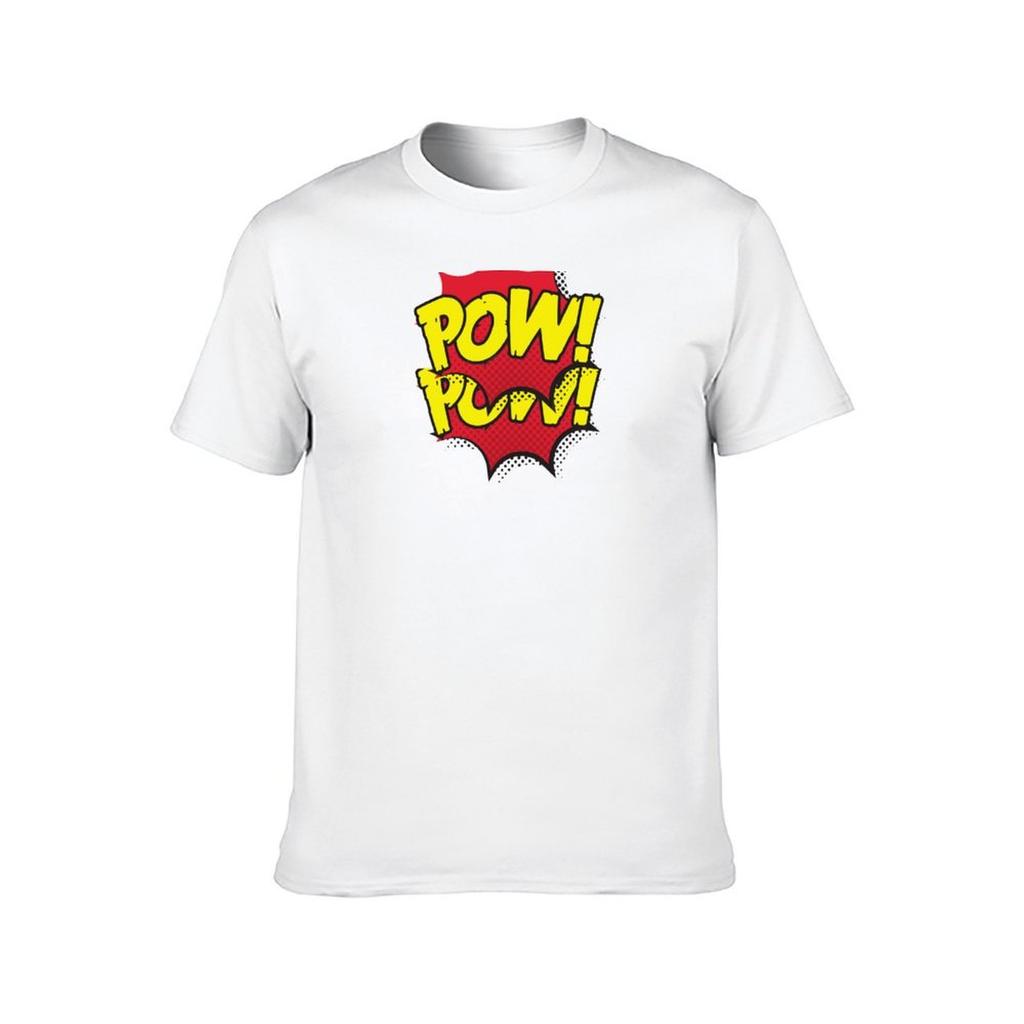 POW POW Comic Bubbles TShirt T Shirts for Man Pack Cotton G Man T Shirts for Men TShirt