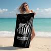 proof beach towel with Santos SFC logo pattern - soft,absorbent,quick-drying,machine washable - perfect for swimming,camping,bathing