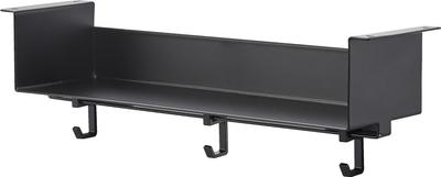 Yamazaki Jitsugyo 3759 Toilet Undershelf Storage Rack, Black, Approx. W33 X D8.8 X H7.6cm, Tower Cleaning Supplies Storage, Fixed with Screws, Hook