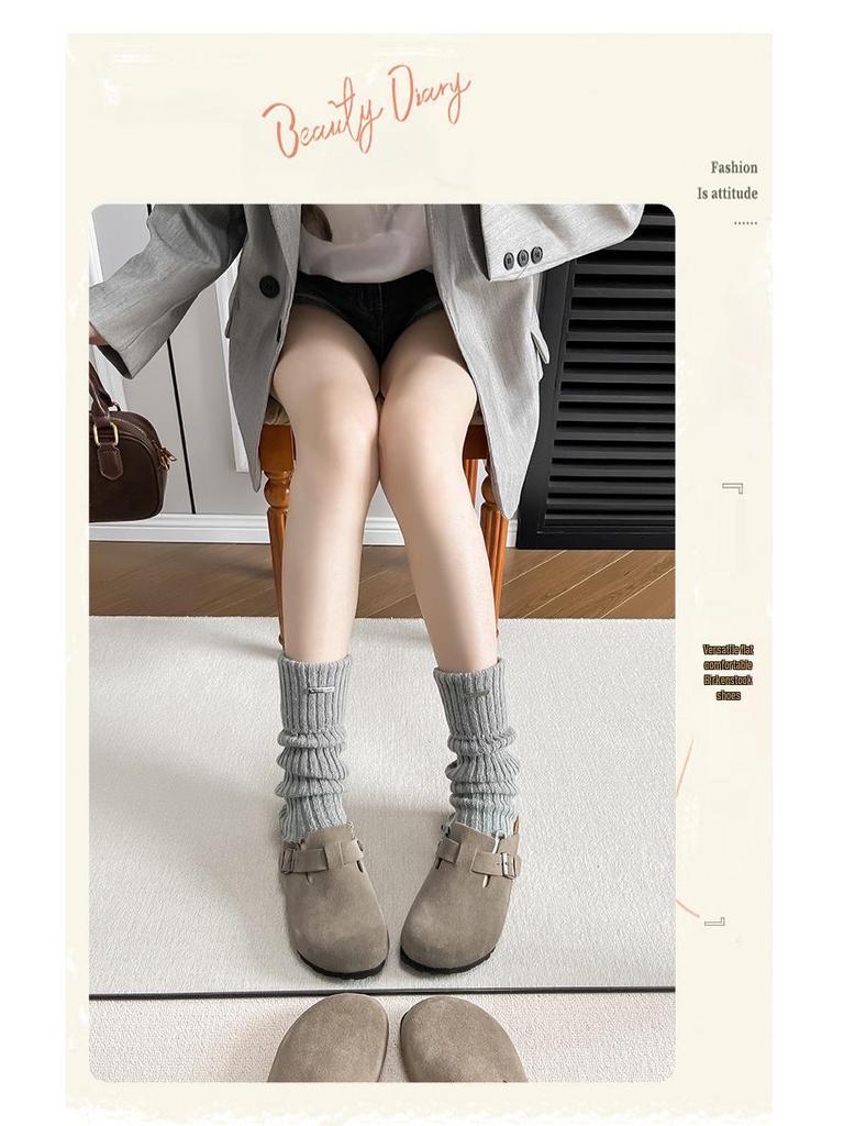 BK Čisté Originálne Kožené Unisex Drevené Šľapky s Hrúbkou Korkovou Podrážkou, Ležérne Papuče s Otvorenou Špičkou