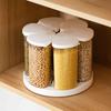 Grain Dispenser Rotating Grain Storage Container Cereal Dispenser 6-Grid Storage Containers Kitchen Supplies Sweet Dispenser