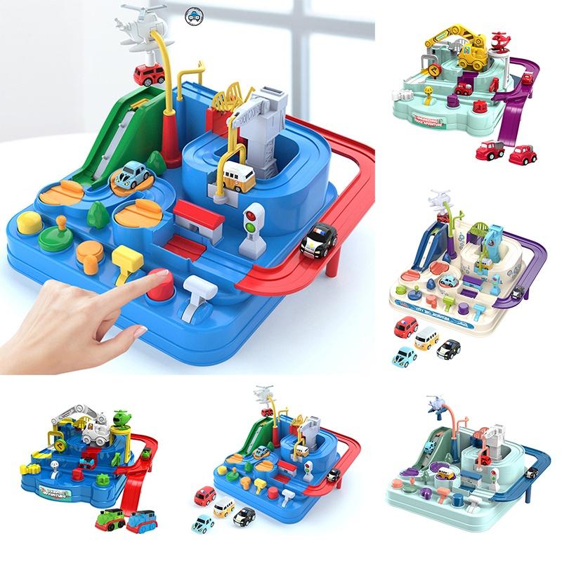 Abenteuer Schienen Autorennen Spielzeugset für Kinder Kein Akku erforderlich Auffällig Verschiedene Herausforderungen