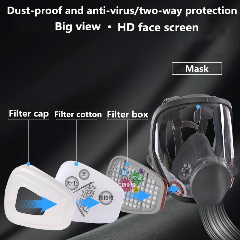 Anti Fog Full Face Respirator, Mask, Industrial Coating, Spraying, Safety Filter, Formaldehyde Protection, 6800