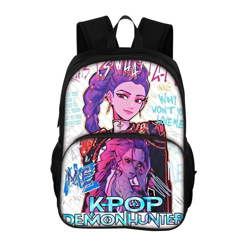 

Kpop Demon Hunters Printed Oxford Backpack With Breathable Design For School Students Style 24