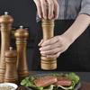 Wooden Pepper Mill Set of 2 with Base, Premium Ceramic Grinder Core, Adjustable Coarseness for Salt & Spices, Kitchen Tool