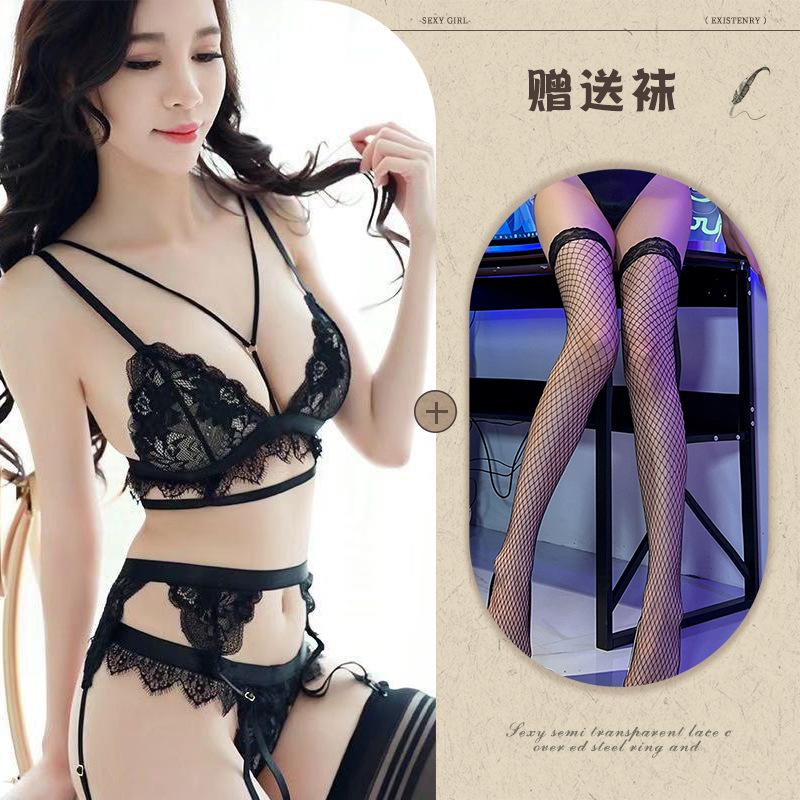 European and American new sex underwear temptation bundled lace suit sexy lace three-point garter belt