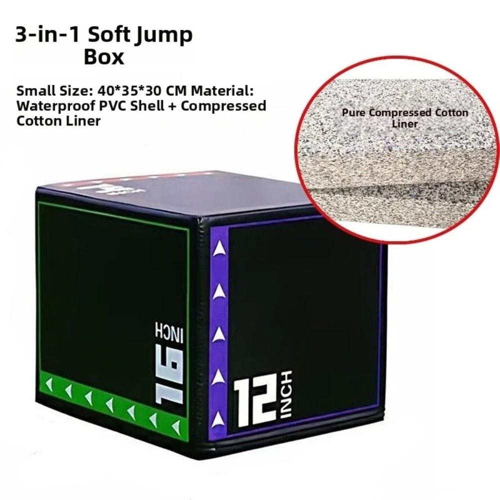 Caja de Salto Portátil 3 en 1 a Prueba de Golpes Herramienta de Entrenamiento Físico Caja de Salto Pliométrico Grande Gimnasio en Casa