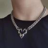 Fashionable Titanium Steel Totem Heart-Shaped Pendant Trendy Men Women Instagram Hip-Hop Accessories Party Jewelry Accessories