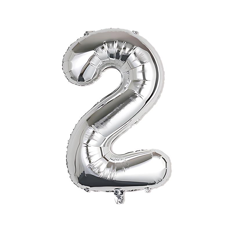 32-Inch Body Shaping Numeric Balloons - Gold & Silver, Floating Birthday & Celebration Decor