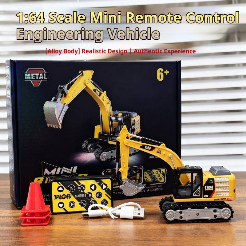 In Stock 1/64 Desktop Excavator Remote Control Mini Engineering Vehicle Series 2.4G Rc Decompression Toy Boy Excavator Mini Rc C