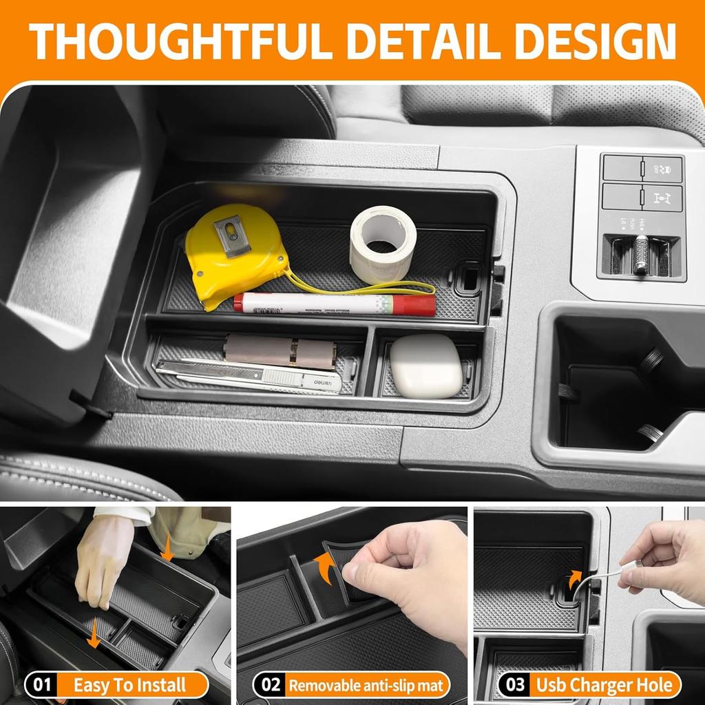 Center Console Organizer Compatible With 2024 2025 Toyota Land Cruiser 1958 250/Prado/J250/LC250 Armrest Storage Box Ert Tray For Land Cruiser 1958