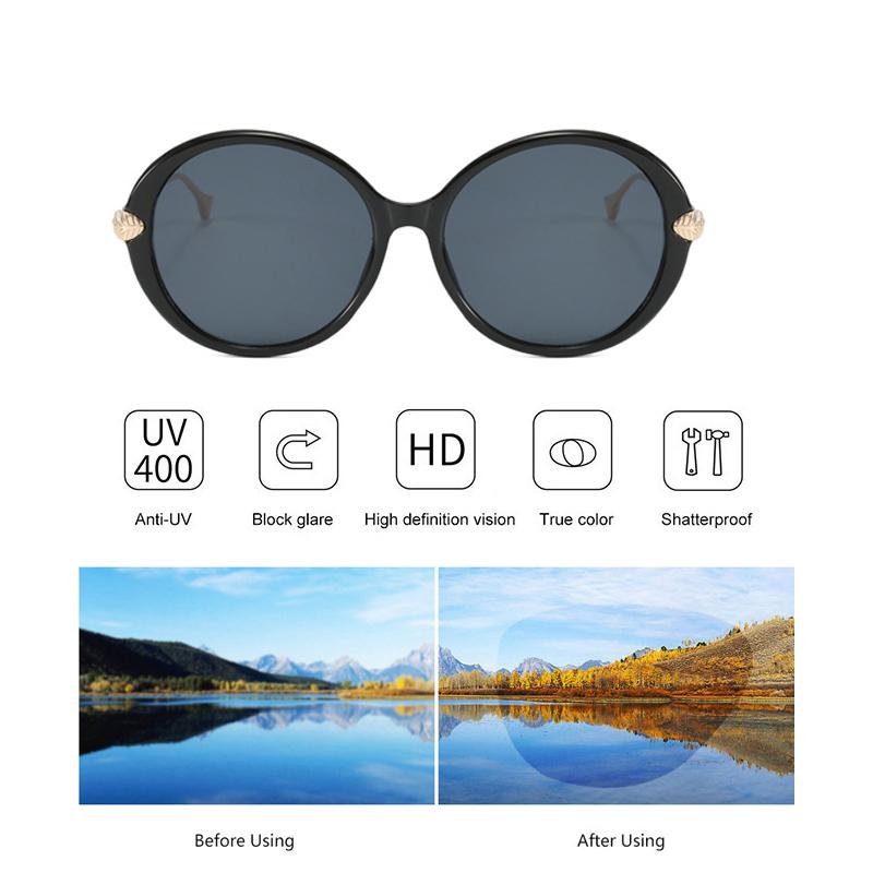 Xiaomi Oversized Round Sunglasses for Women, Retro Large Frame UV400 Protection Shades