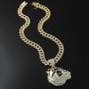 Trendige Herren Hip Hop Hund Anhänger Halskette mit 13mm kubanischer Kette Hiphop Tier Anhänger Halsketten Mode Punk Charme Schmuck Geschenke